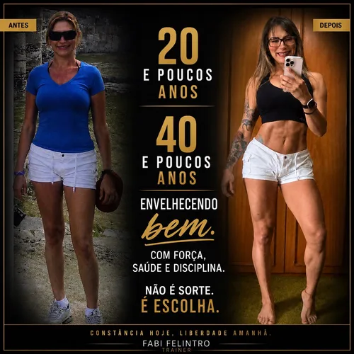 Antes e depois - Transformação da Fabi Felintro